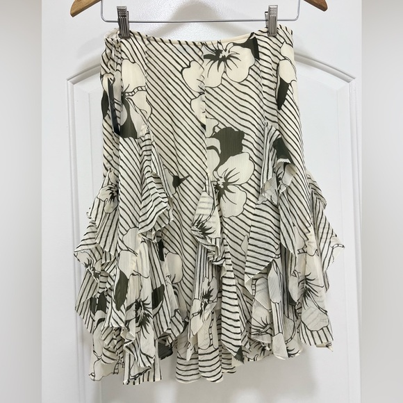 NWT Lauren Ralph Lauren Purple Label Ruffle Floral Skirt - Picture 8 of 15